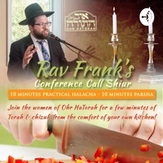 Rabbi Frank's Thursday Night Shiur